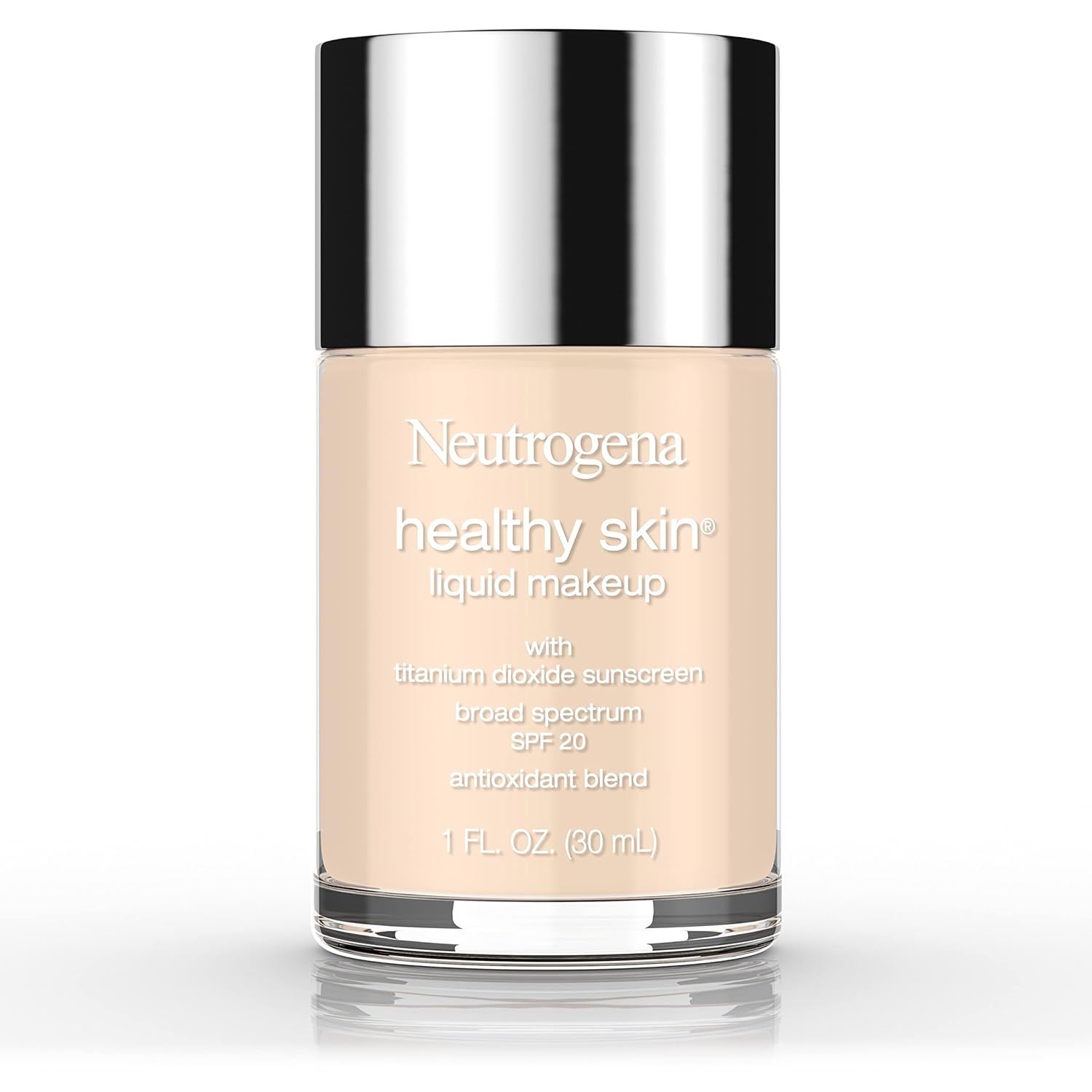 Neutrogena Healthy Skin Liquid Makeup Foundation, Broad Spectrum SPF 20 Sunscreen, Lightweight & Flawless Coverage Foundation with Antioxidant Vitamin E & Feverfew, Classic Ivory, 1 fl. oz - 24hrsmart